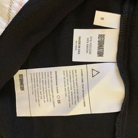 Reformation Black Open Back Midi Dress Strappy Classic Size 0 - XS - Picture 8 of 11